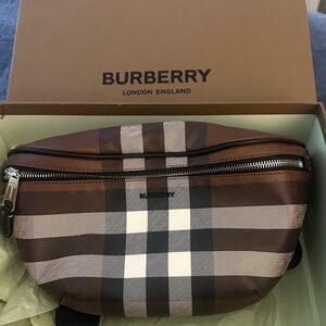 Burberry Brown and Cream Belt Bag